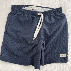 Bather brand swim trunks, small mens, black and blue striped.